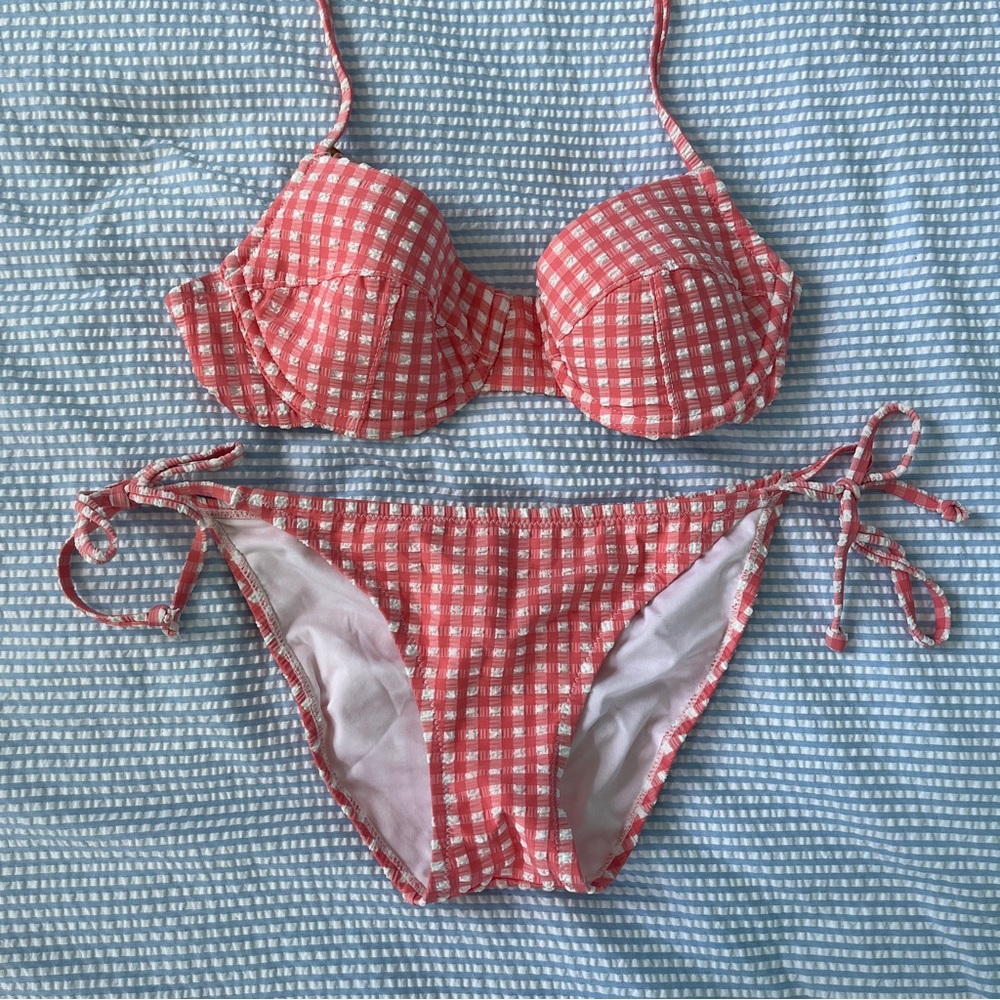 NWOT J. CREW GINGHAM BIKINI